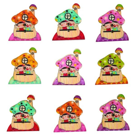 Articole Creative Lemn - ACCESORII CREATIE CASUTA POVESTE COLOR 10-12/SET A1209