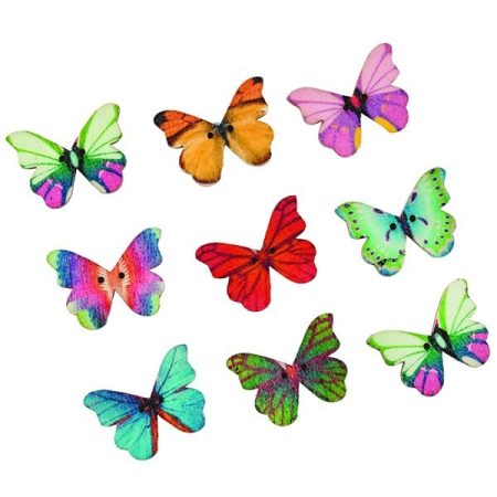 Articole Creative Lemn - ACCESORII CREATIE FLUTURI LEMN COLOR 10-12/SET A1211