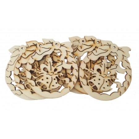 HOBBY - ACCESORII CREATIE LEMN GLOB CU CLOPOTEI 6/SET A873