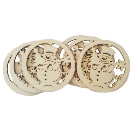 HOBBY - ACCESORII CREATIE LEMN GLOB CU OM DE ZAPADA 6/SET A875