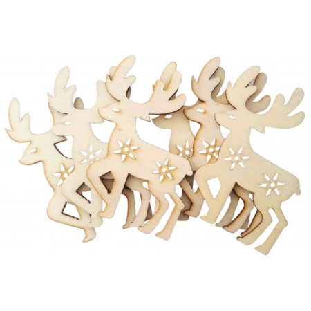 Figurine, Ornamente Pasla /Lemn/ Moos - ACCESORII CREATIE LEMN RENI 6/SET A880