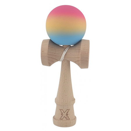 JOC LEMN KENDAMA 18CM RUBBER GRIP ALBASTRU/GALBEN/ROZ J1896/161608 [2]