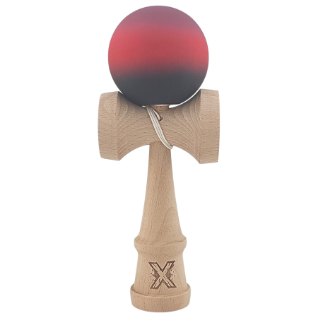 JOC LEMN KENDAMA 18CM RUBBER GRIP NEGRU/ROSU/MOV J1896/161671 [2]