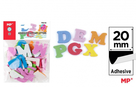 Figurine, Ornamente Pasla /Lemn/ Moos - LITERE ADEZIVE SPUMA IPB 20MM CULORI ASORTATE PASTEL PM150