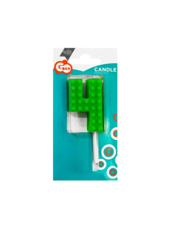 Decoratiuni/ Lumanari Tort/ Briose - LUMANARE TORT Number 4, brick/model constructie, 5.5cm 7C-SUK4