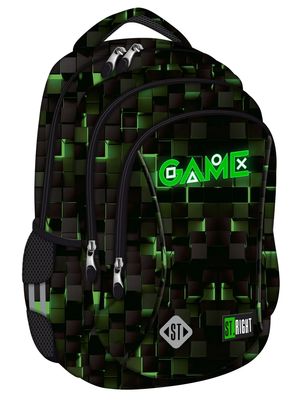 Ghiozdane, Rucsacuri, Trollere - RUCSAC SCOLAR ST.RIGHT 3 COMPARTIMENTE BP-77 GREEN GAME 681516