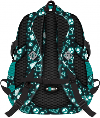 MA RUCSAC SCOLAR ST.RIGHT 4 COMPARTIMENTE BP-04 NEON FOOTBALL 685033 [1]