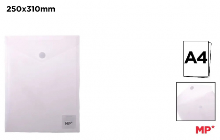 Mape tip plic cu capsa - MAPA PLASTIC IPB A4 CU SCAI PORTRET TRANSPARENT PC022