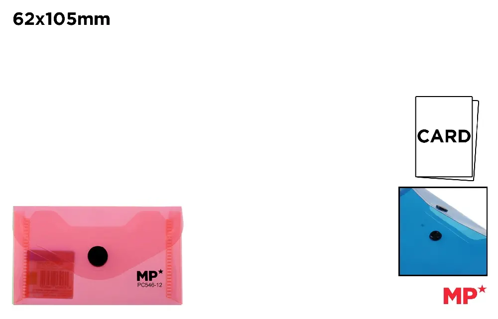 Mape tip plic cu capsa - MAPA PLASTIC IPB A8 CU CAPSA ROZ TRANSPARENT PC547-12