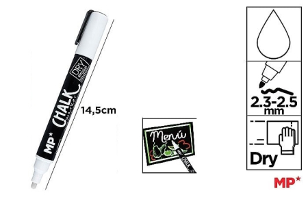 Marker Creta lichida - MARKER CRETA IPB VARF 2.3MM-2.5MM ALB PE551B-S