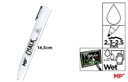 Marker Creta lichida - MARKER CRETA IPB VARF 2.3MM-2.5MM ALB PE552B-S