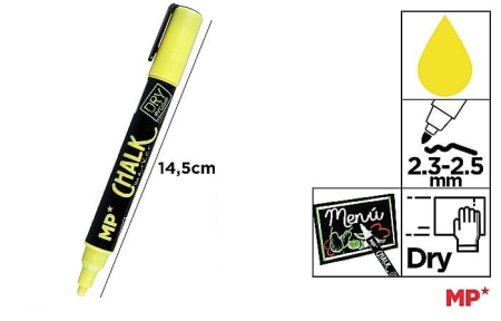 Marker Creta lichida - MARKER CRETA IPB VARF 2.3MM-2.5MM GALBEN PE551AM-S