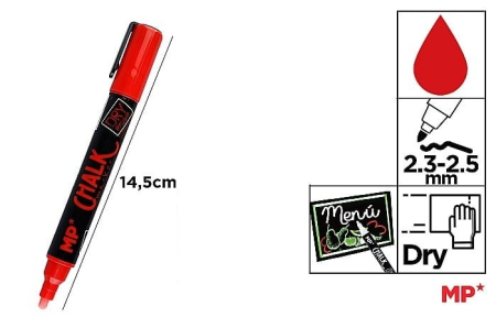 Marker Creta lichida - MARKER CRETA IPB VARF 2.3MM-2.5MM ROSU PE551R-S