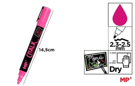 Marker Creta lichida - MARKER CRETA IPB VARF 2.3MM-2.5MM ROZ PE551RO-S