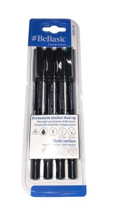 Marker cd - MARKER PERMANENT BeBasic PENTRU CD 2 CAPETE 0.5MM-1.0MM NEGRU 4/set S056-01