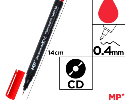 Marker cd - MARKER PERMANENT IPB CD/DVD 0.4MM ROSU PE412-S