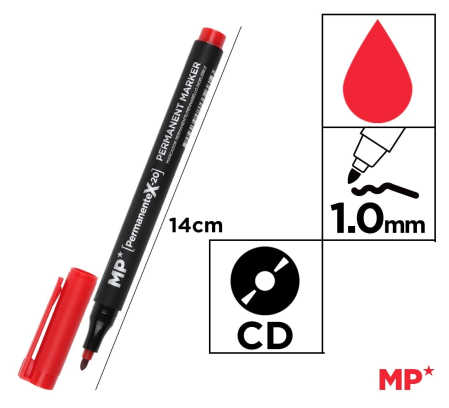 Marker cd - MARKER PERMANENT IPB CD/DVD 1.0MM ROSU PE416-S