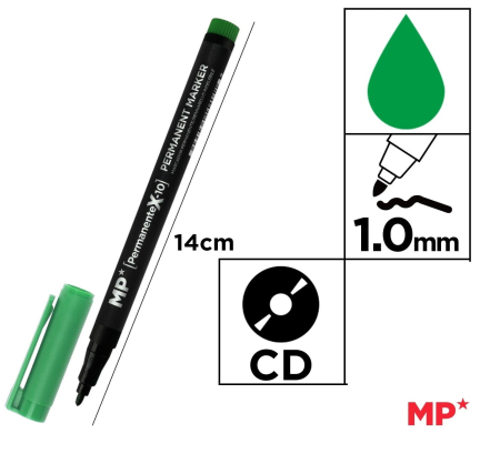 Marker cd - MARKER PERMANENT IPB CD/DVD 1.0MM VERDE PE418-S
