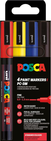 MARKER UNI POSCA PC -3M 0.9-1.3 MM 4/SET R,G,AL,N M1505 [1]