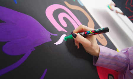 MARKER UNI POSCA PC-5BR 1-4MM 8 CULORI/SET VARF PENSULA M1602 [8]