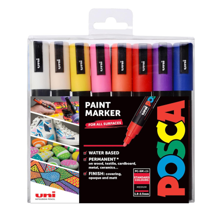 Markere universale Posca Uni - MARKER UNI POSCA PC-5M 1.8-2.5 MM 16 CULORI/SET M1485