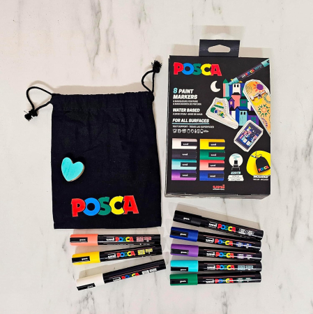 MARKER UNI POSCA PC-5M 1.8-2.5 MM 8 CULORI/SET CUTIE CARTON  M1558 [4]