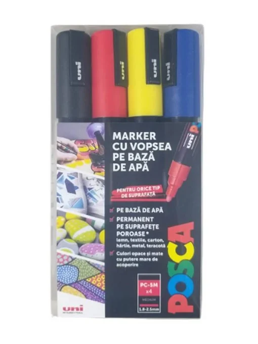 FINE ARTS&GRAPHICS - MARKER UNI POSCA PC-5M 1.8-2.5MM 4 CULORI/SET M1506
