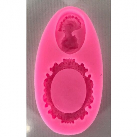Forme Turnare, Modelare - MATRITA MULAJ SILICON 9.3*4.8*1CM CAMEE SI RAMA OVALA 29946