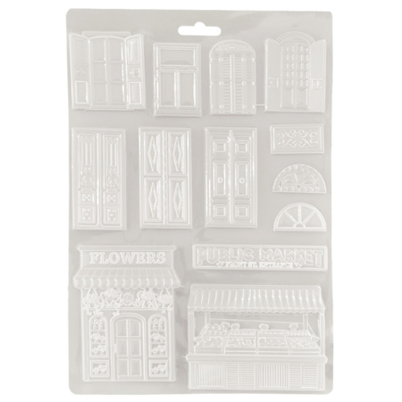 Perforatoare/ Sabloane cu forme de Craciun - MATRITA MULAJ SILICON A4 ART OF TRAVELLING USI SI FERESTRE K3PTA4584/46571