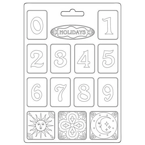 Perforatoare/ Sabloane cu forme de Craciun - MATRITA MULAJ SILICON A4 BLUE DREAM NUMBERS K3PTA4557/42886