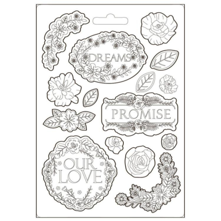 Perforatoare/ Sabloane cu forme de Craciun - MATRITA MULAJ SILICON A5 GARDEN OF PROMISES K3PTA5621/41864
