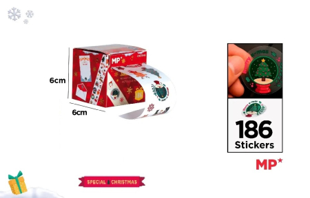 HOBBY - MINI ROLA STICKERE IPB 186 BUC MOTIV CRACIUN CH57045