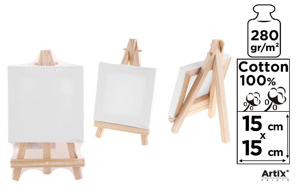 Panza/ Carton panzat pentru pictura - MINI SEVALET CU PANZA IPB 15*15CM PP94-1515