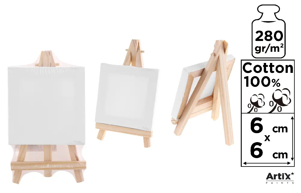 Panza/ Carton panzat pentru pictura - MINI SEVALET CU PANZA IPB 6*6CM PP94-66