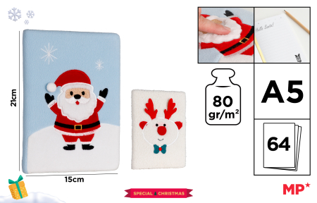 Diverse Articole de Craciun - NOTES A5 IPB 64 FILE PUF MOTIV CRACIUN CH57009-1