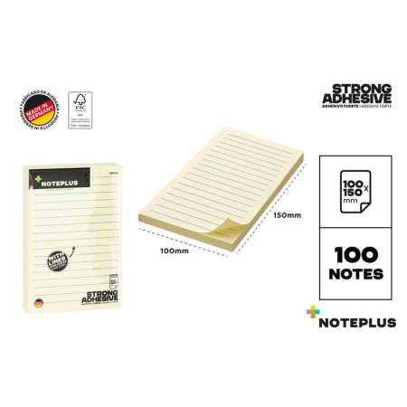 Notite autoadezive - Notes Adeziv Noteplus 100x150mm cu Linii N006