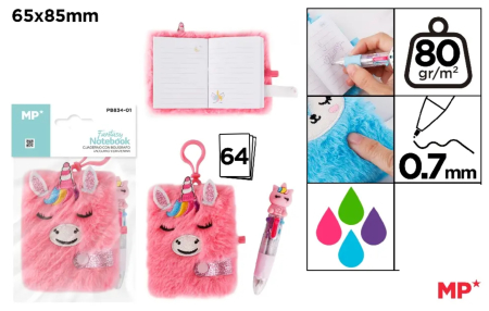 RECHIZITE SCOLARE - NOTES CU PUF IPB 65*85MM 64 FILE FANTASY UNICORN + PIX PB834-01