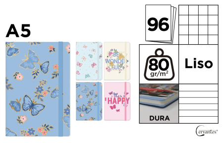 Carnetele scolare - NOTES IPB A5 CERVANTES CU ELASTIC PB829-78