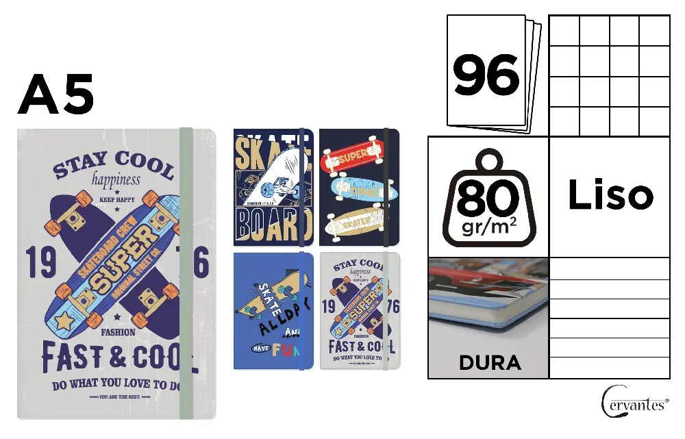 Carnetele scolare - NOTES IPB A5 CERVANTES CU ELASTIC PB829-92