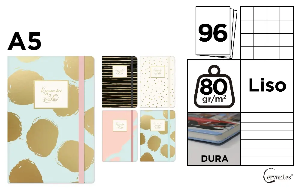 HARTIE PRODUSE DIN HARTIE - NOTES IPB A5 CERVANTES CU ELASTIC PB829-93