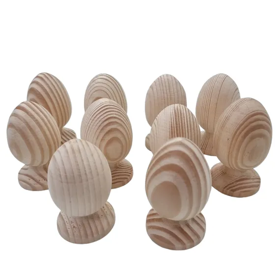 DE SEZON - OU LEMN NATUR CU SUPORT 9*4CM