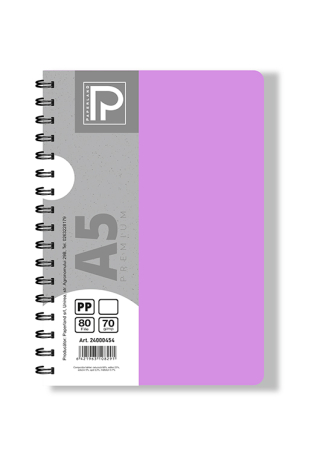 RECHIZITE SCOLARE - CAIET A5 80F 70G VELIN COPERTA PLASTIC SPIRA DUBLA 24000454