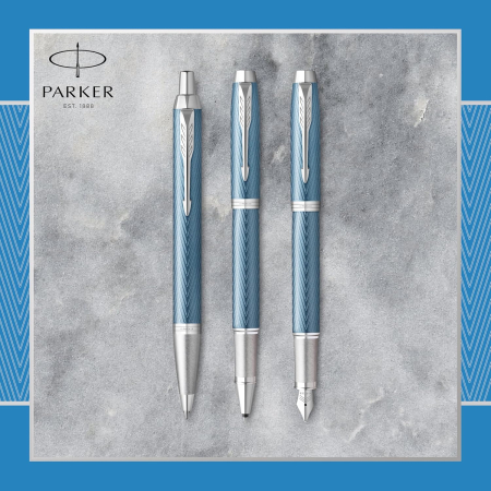PARKER STILOU IM PREMIUM ALBASTRU-ARGINTIU PENITA F 160424 [4]