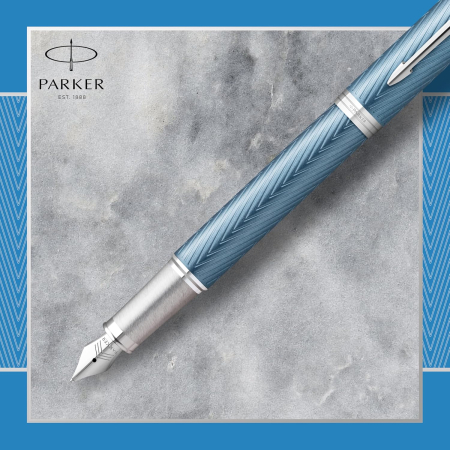 PARKER STILOU IM PREMIUM ALBASTRU-ARGINTIU PENITA F 160424 [2]