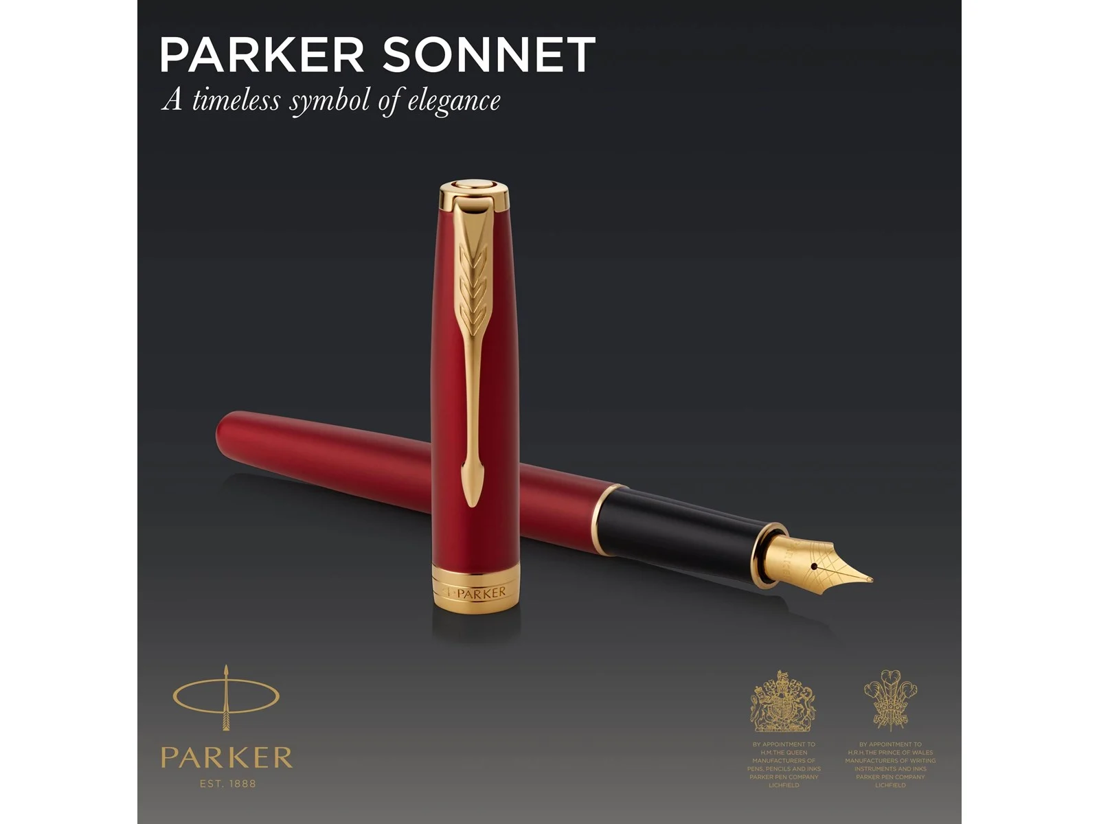 Stilouri de lux - PARKER STILOU SONNET CORE ROSU-AURIU, PENITA F 160416