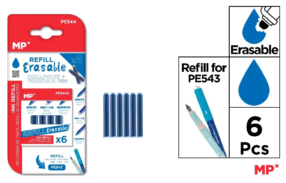 Patroane cerneala - PATROANE IPB CERNEALA ALBASTRA CU STERGERE 6/SET PE544