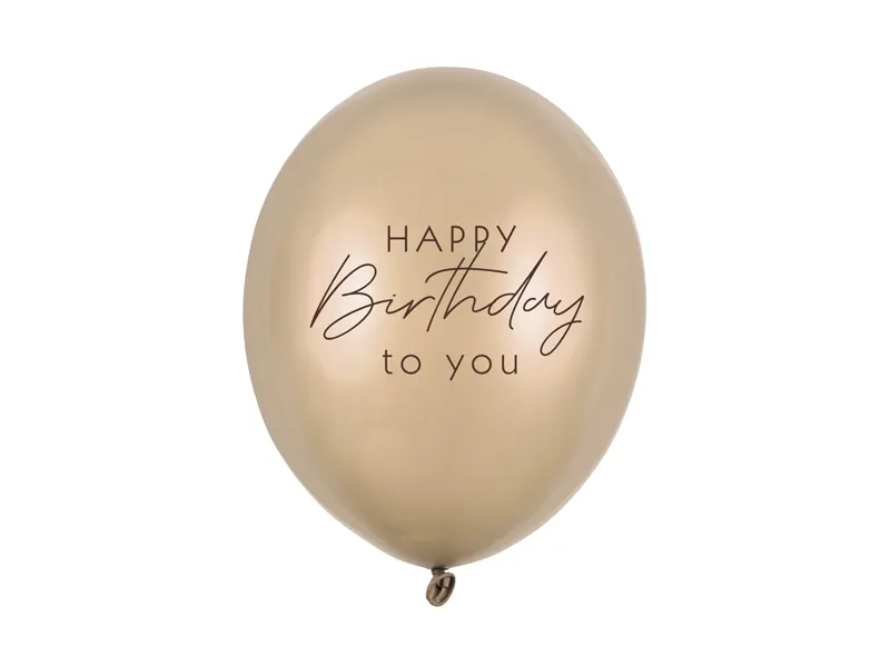BALOANE Balloons 30 cm, Happy Birthday, metallic cold gold, 6/SET SB14M-341-019Z-6 [1]