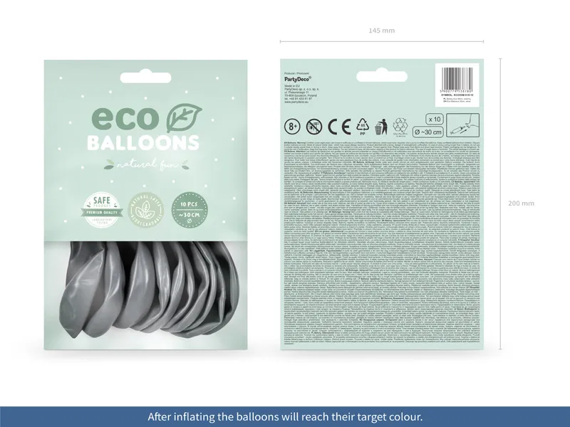 BALOANE Eco Balloons 30cm, metallic, silver 10/set ECO30M-018-10 [1]
