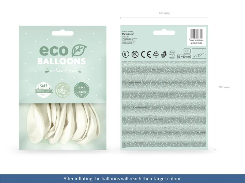 BALOANE Eco Balloons 30cm, metallic, white 10/set ECO30M-008-10 [1]