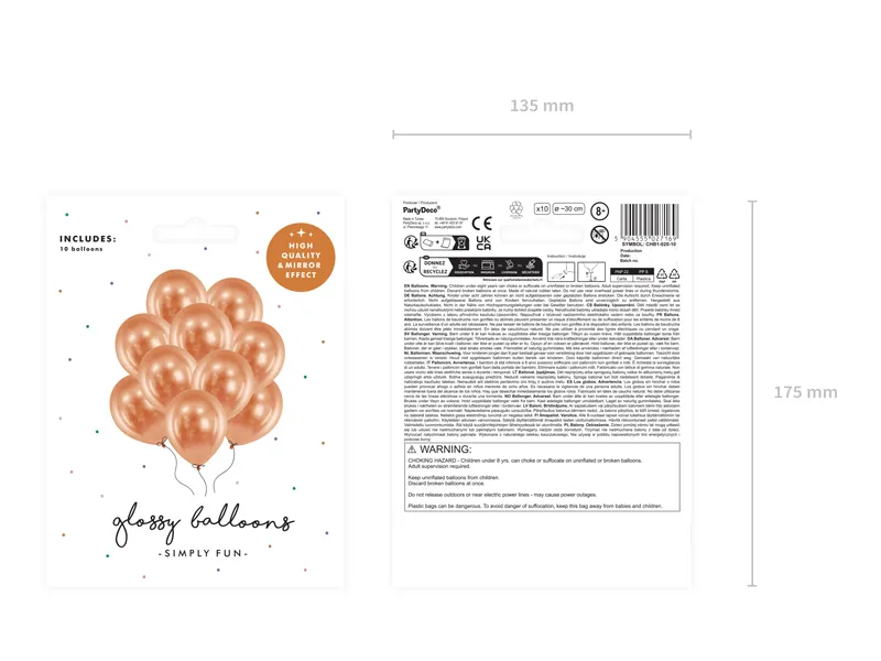 BALOANE Glossy Balloons 30cm cooper 10/SET CHB1-020-10 [1]